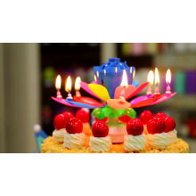 flower rotating music birthday candle wholesale